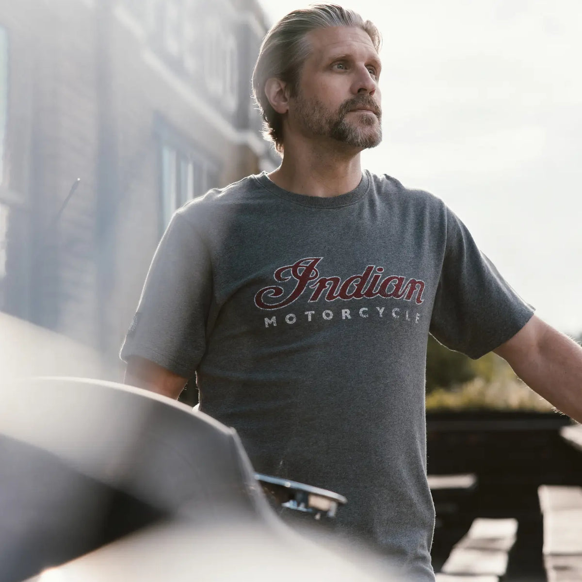 Men's Indian Motorcycle Marl Logo T-Shirt, Gray – Indian