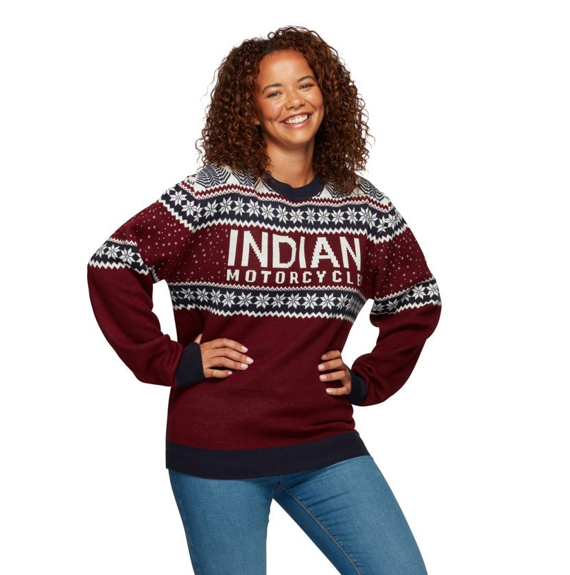 Unisex Red Indian Motorcycle Holiday Sweater – Indian Motorcycle