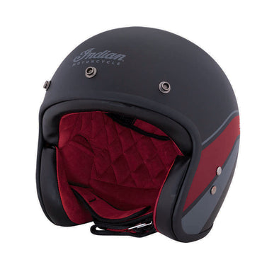 Retro Open Face Helmet - Stripe, Matte Black by Indian Motorcycle® 3XL X1 LEFT