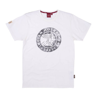 Men's Circle Icon Logo T-Shirt -White 5XL - X1 LEFT