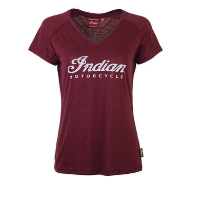 Women's Script Logo Sparkle T-Shirt -Port XS