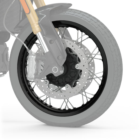 Aluminum 19 in. Front and 18 in. Rear Spoke Wheel Set - Black ONLY 3 SETS LEFT IN STOCK