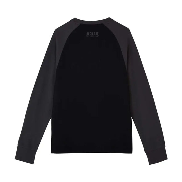 Men's Outline Embroidery Raglan T-Shirt, Black
