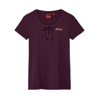 Women's Tie Front Gold Glitter T-Shirt - Purple