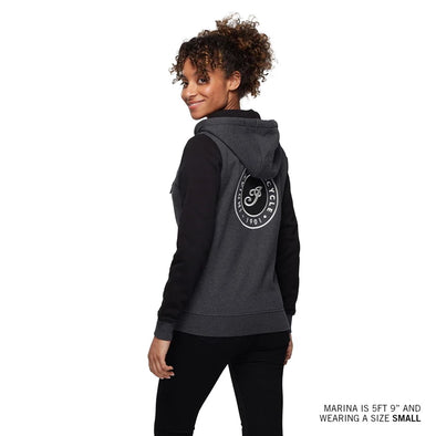 Women's Charcoal Black Contrast Hoodie - Gray