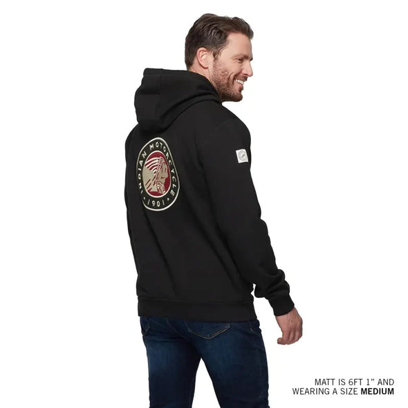 Men's Applique Headdress Hoodie - Black