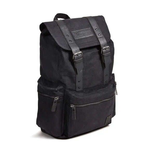 Waxed Canvas Backpack -Black
