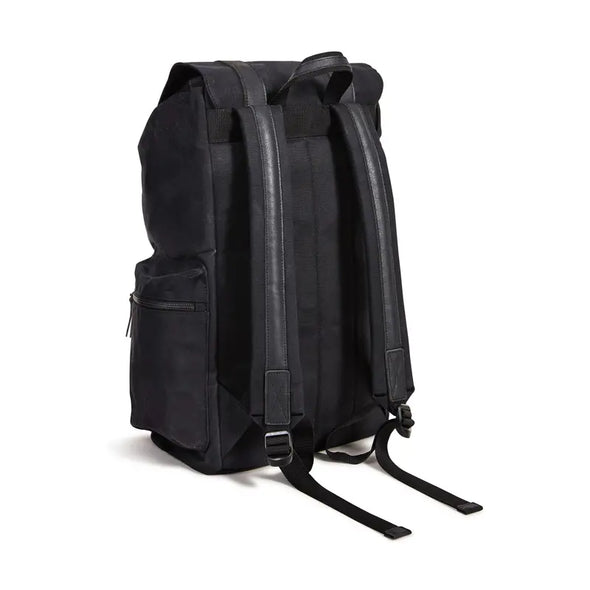 Waxed Canvas Backpack -Black