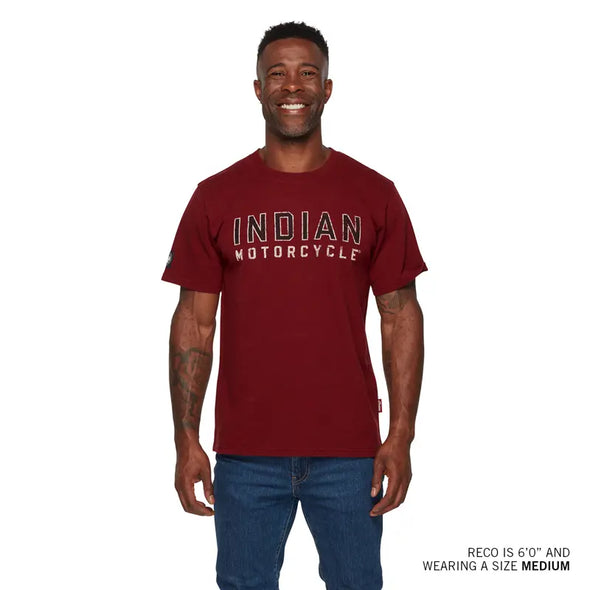 Men's Distressed Block Logo T-Shirt - Port