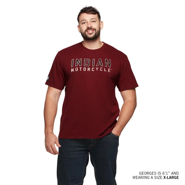 Men's Distressed Block Logo T-Shirt - Port