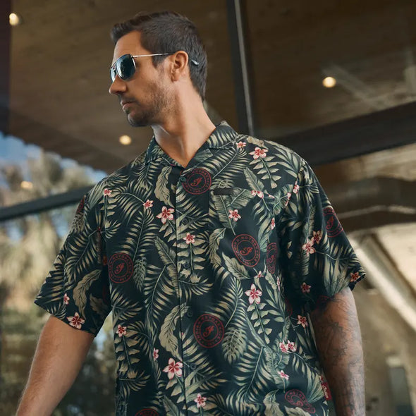 Men's Tropical Print Shirt - Green