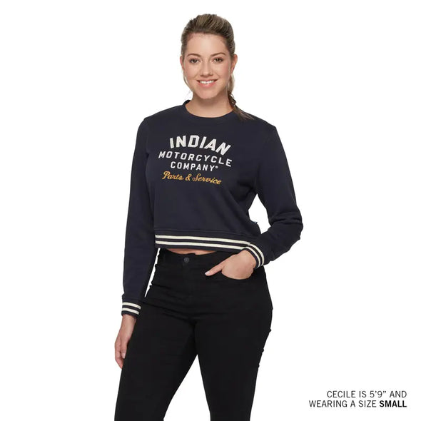 Women's Cropped Retro Top - Navy