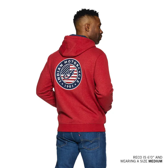 Men's USA Flag Hoodie - Red