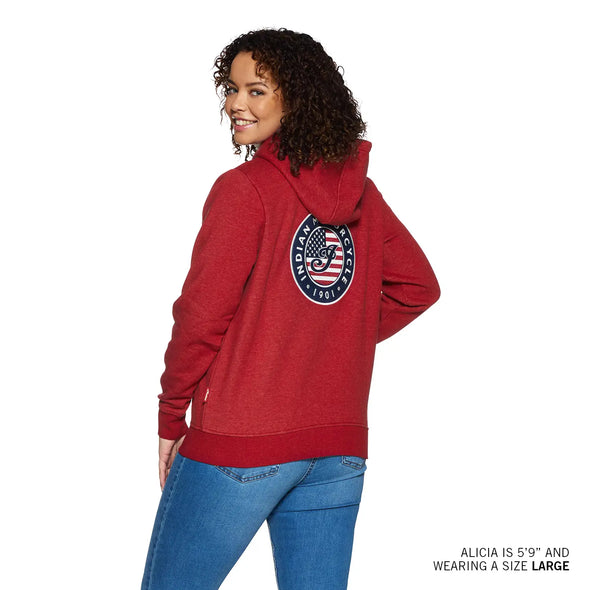 Women's USA Flag Hoodie, Red