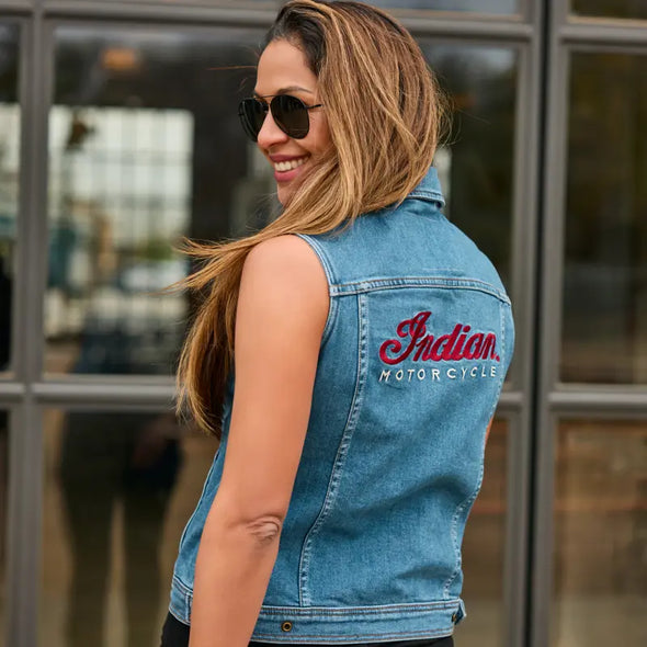 Women's Portland Denim Vest, Blue