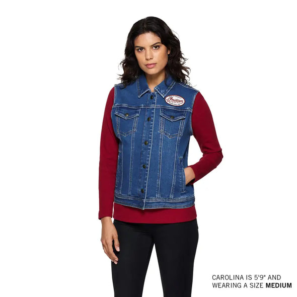 Women's Portland Denim Vest, Blue