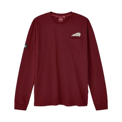 Men's Script Icon Pocket Long Sleeve T-Shirt, Port