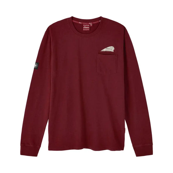 Men's Script Icon Pocket Long Sleeve T-Shirt, Port