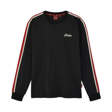 Men's Striped Sleeves Headdress Long Sleeve T-Shirt, Black