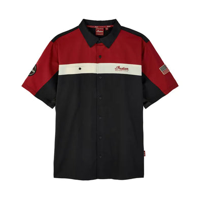 Men's Headdress Colorblock Shop Shirt, Red