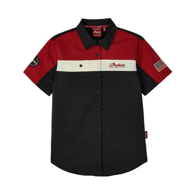 Women's Headdress Colorblock Shop Shirt, Red
