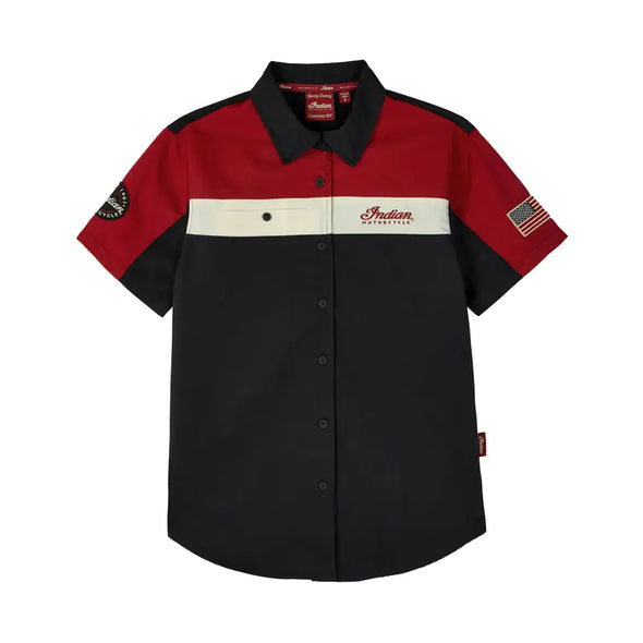 Women's Headdress Colorblock Shop Shirt, Red