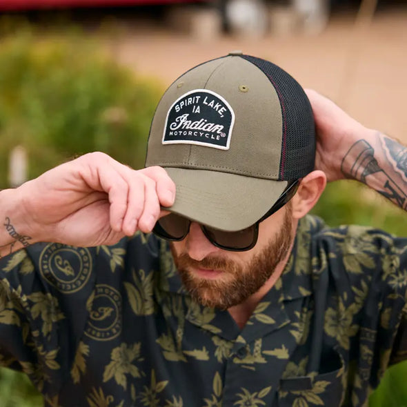 Spirit Lake Patch Trucker Cap, Green