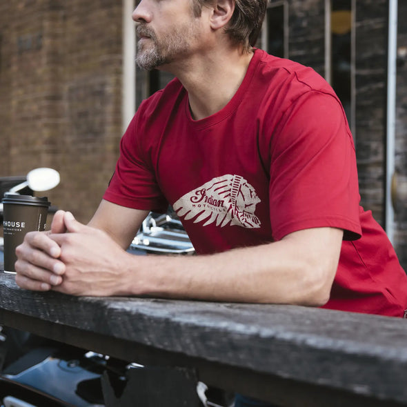 Men's Distressed Headdress T-Shirt, Red