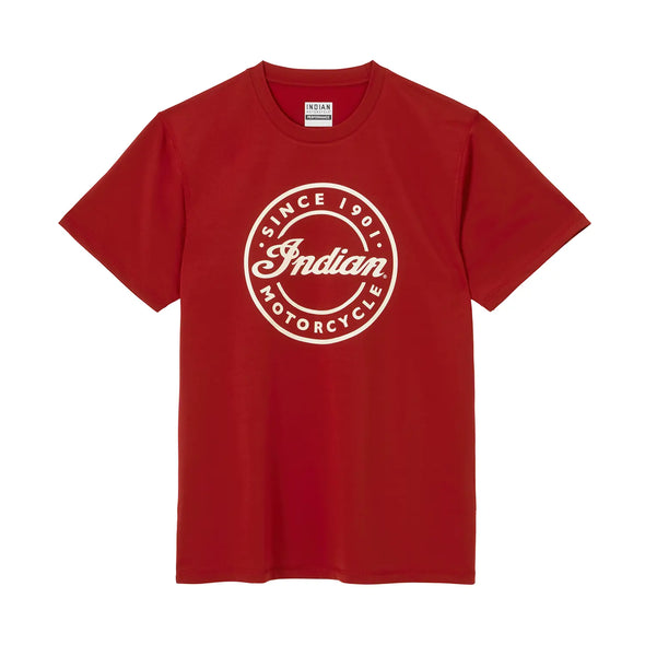 Men's Circle Script Indian Motorcycle T-Shirt, Red