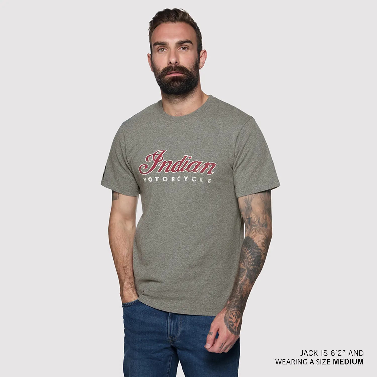 Men's Indian Motorcycle Marl Logo T-Shirt, Gray – Indian Men's Indian Motorcycle Marl Logo T-Shirt, Gray – Indian