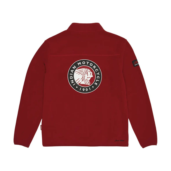 Men's Zip Thru Fleece Top, RED