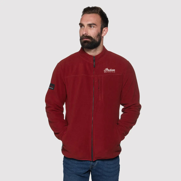 Men's Zip Thru Fleece Top, RED