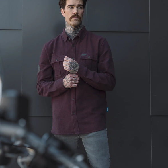 Men's Flannel Twill Shirt, Red