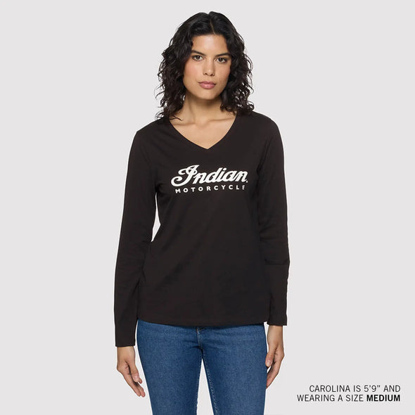 Women's Essential Script Logo Long Sleeve T-Shirt, Black