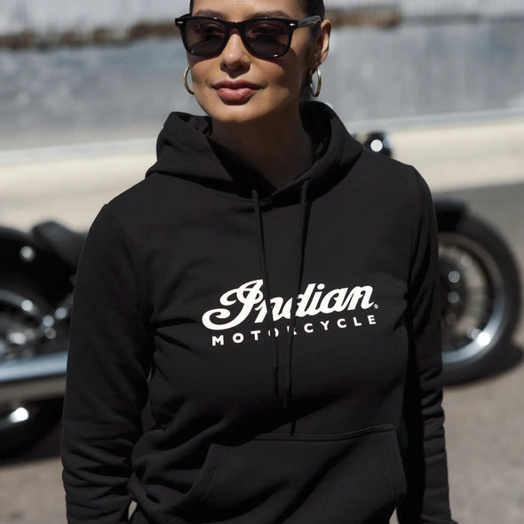Women's Essential Script Logo Hoodie, Black