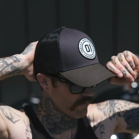 01 Patch Trucker Cap, Gray