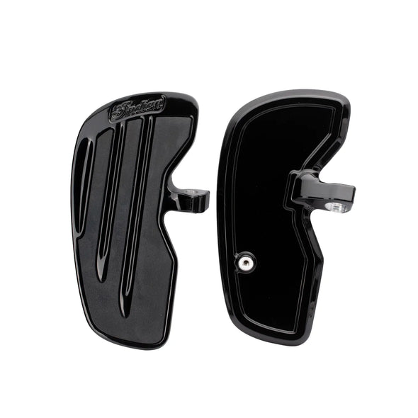 Rider Floorboards with Inlays in Gloss Black, Pair