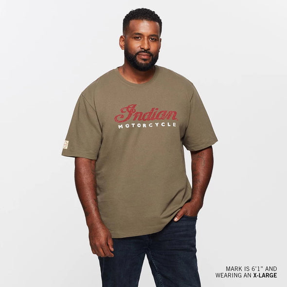 Men's 2 Color Script T-Shirt - Khaki