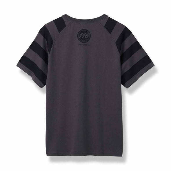 Men's Chief Stripe Sleeve T-Shirt -Charcoal