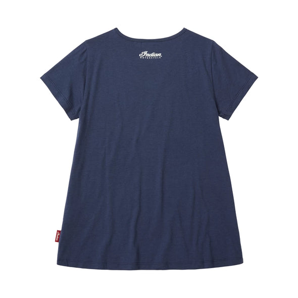 WOMENS ALL OVER STONE TEE, NAVY