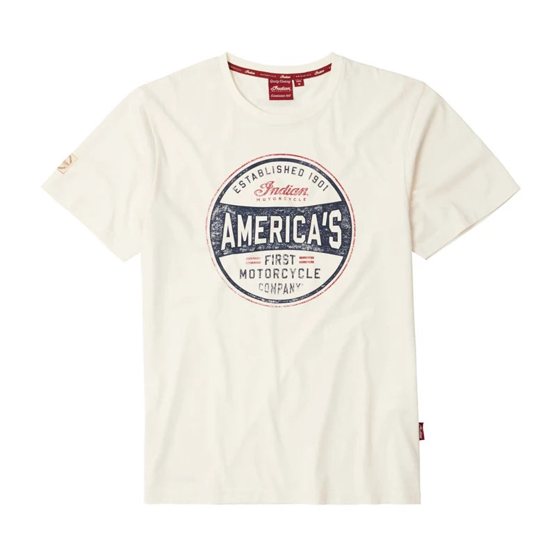 Men's America's First Tee, White Size M – Indian Motorcycle Australia