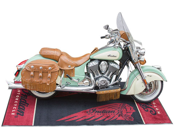 Indian Motorcycle Parking Mat for Garage -Red/Black