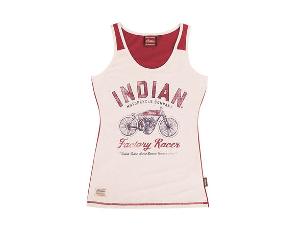 Women's Antique Racer Tank - White/Red LIMITED STOCK