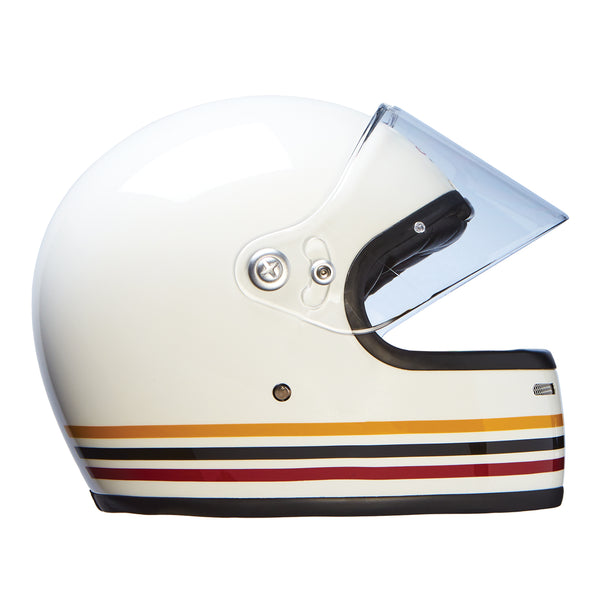 Retro Full Face Helmet with Stripes -White by Indian Motorcycle®