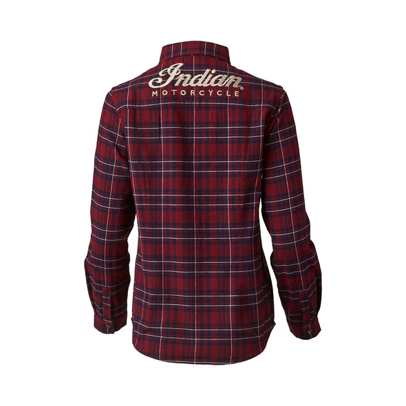 Women's Plaid Shirt with Embroidered Logo -Red/Navy Size XS ONLY 1 LEFT!