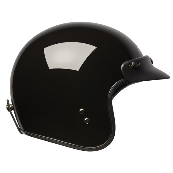Open Face Retro Helmet -Glossy Black