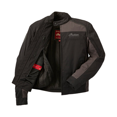 Men's Textile Flint Riding Jacket with Removable Lining -Black