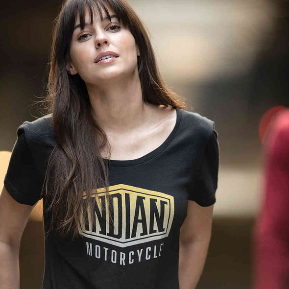 Women's T-Shirt with Gradient Logo -Black
