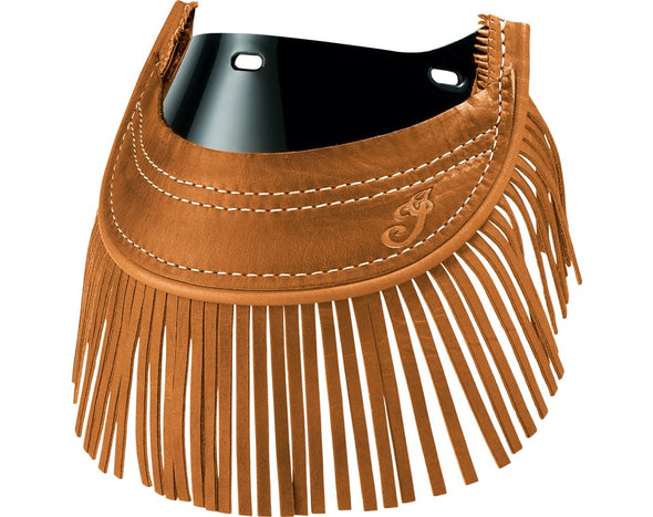 Genuine Leather Front Mud Flap with Fringe - Desert Tan