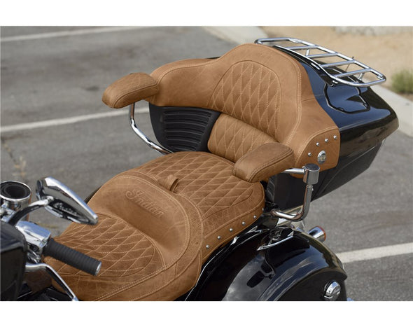 Genuine Leather Quilted Trunk Backrest Pad -Desert Tan